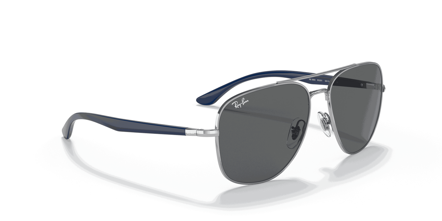 [Dark Grey Lenses, Polished Silver Frame]
