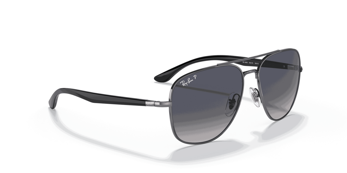 [Blue/Grey Lenses, Polished Gunmetal Frame]
