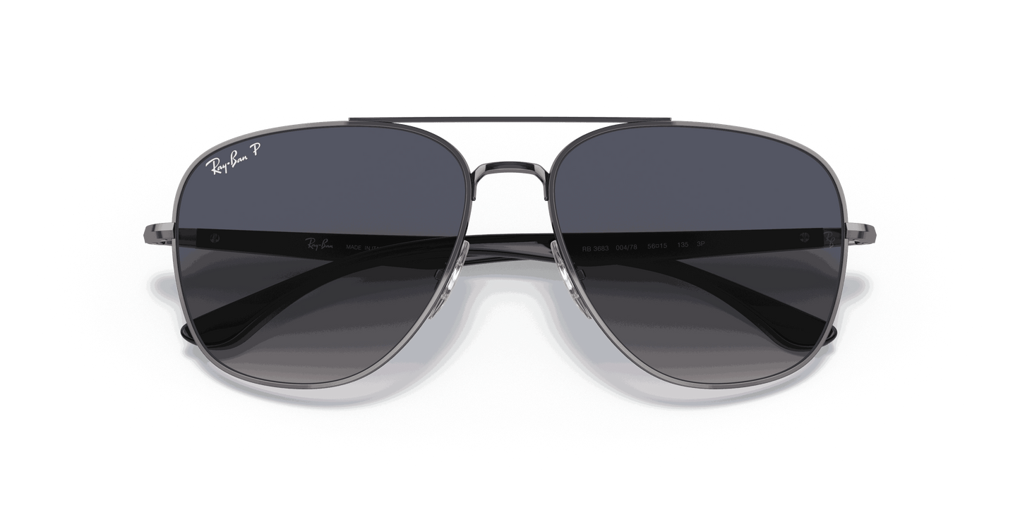 [Blue/Grey Lenses, Polished Gunmetal Frame]