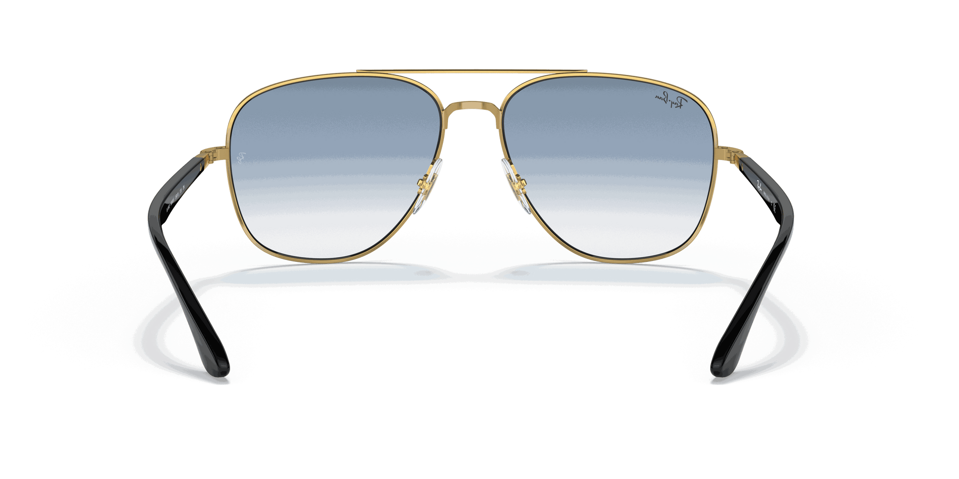 [Blue Lenses, Polished Black On Gold Frame]