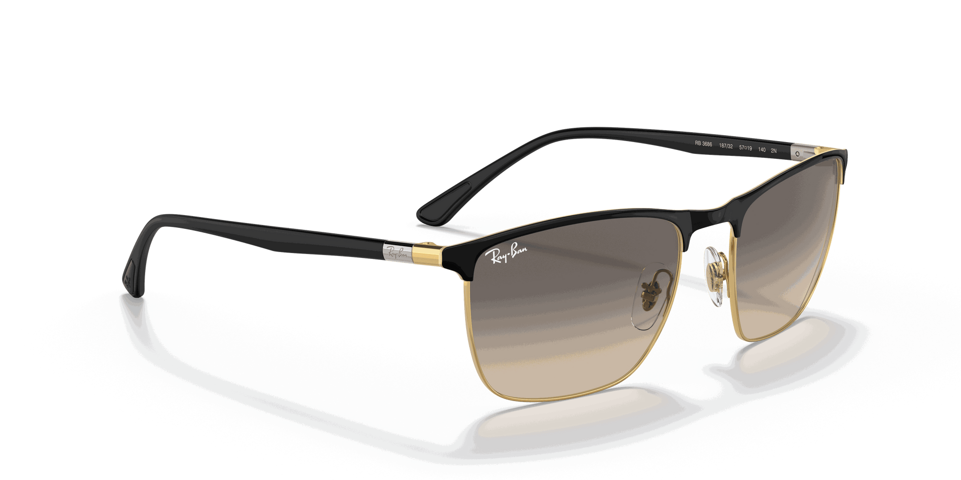 [Clear Grey Lenses, Polished Black On Gold Frame]