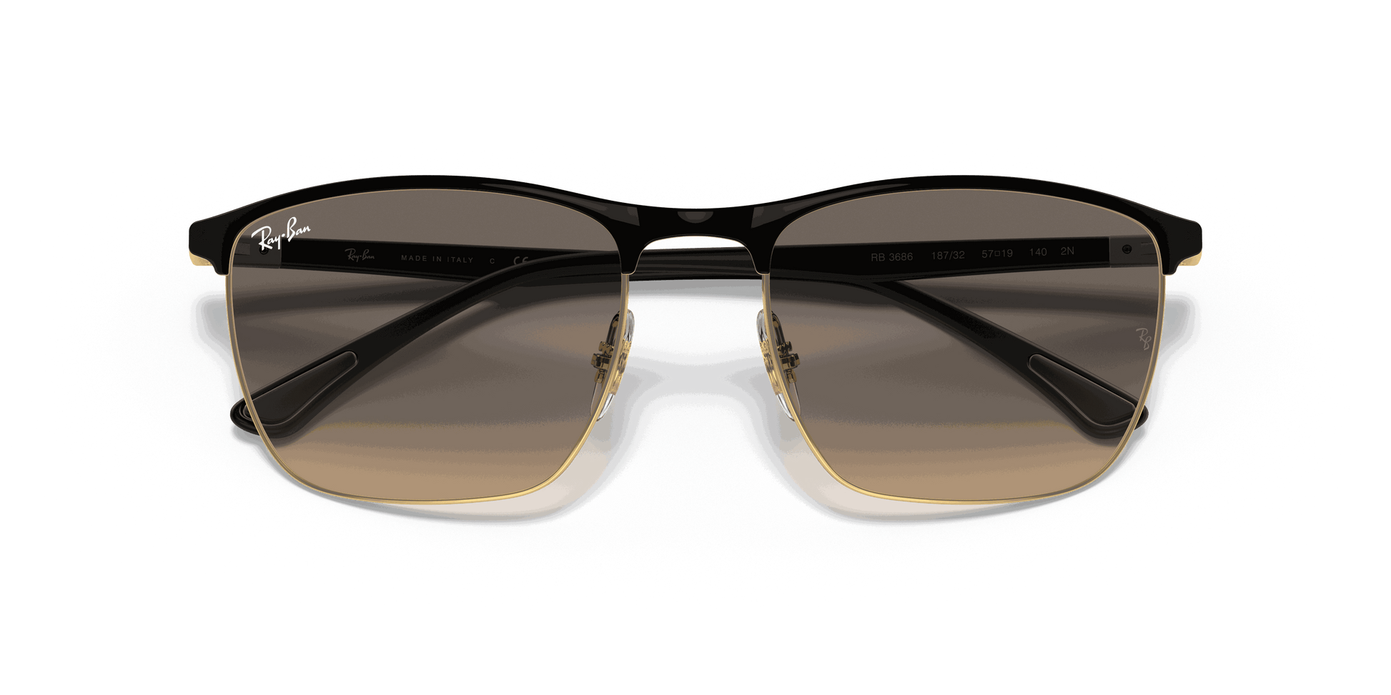 [Clear Grey Lenses, Polished Black On Gold Frame]