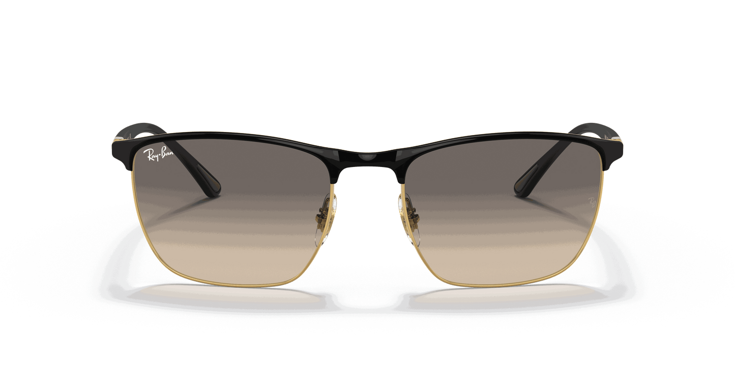 [Clear Grey Lenses, Polished Black On Gold Frame]