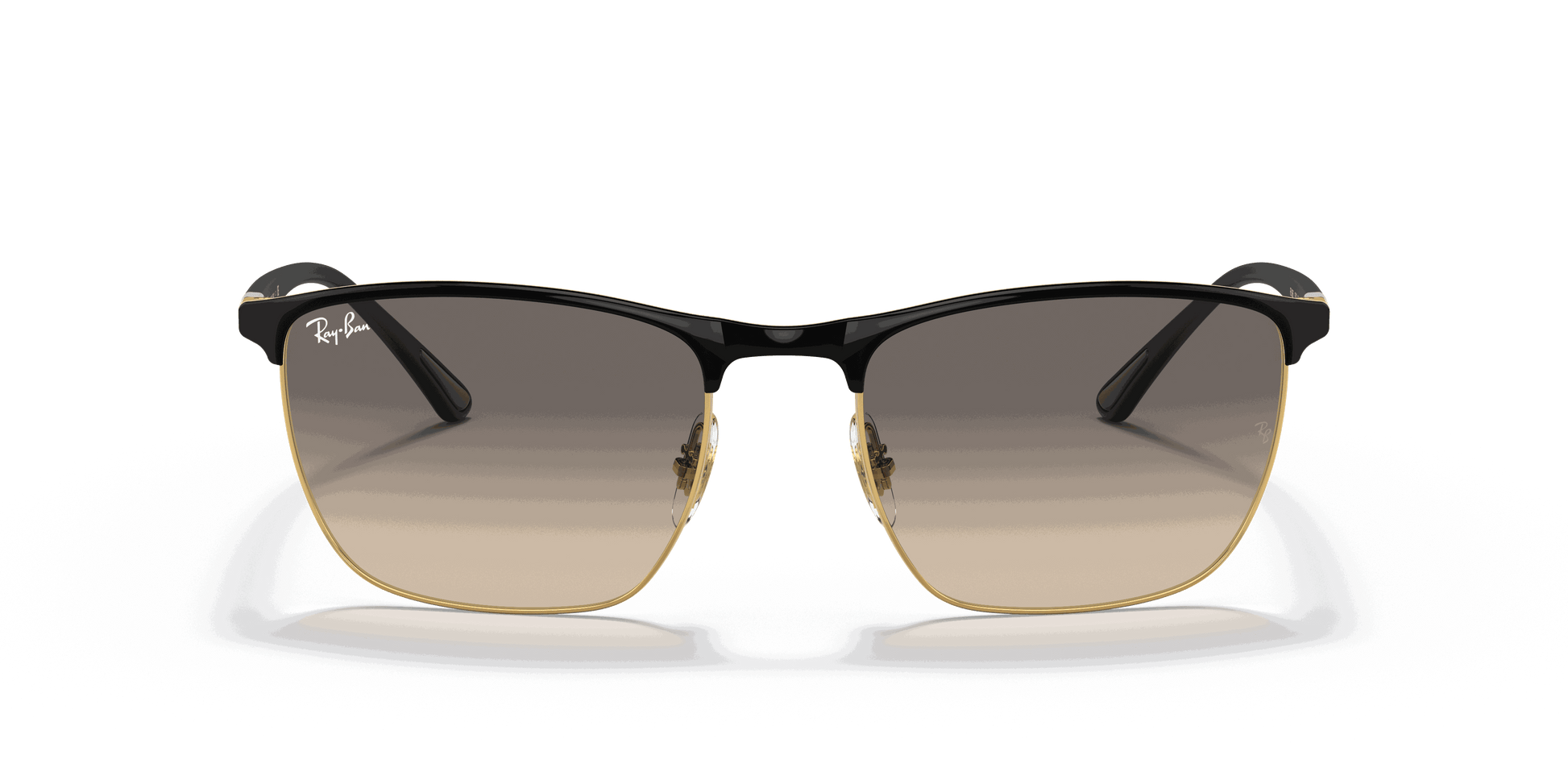 [Clear Grey Lenses, Polished Black On Gold Frame]