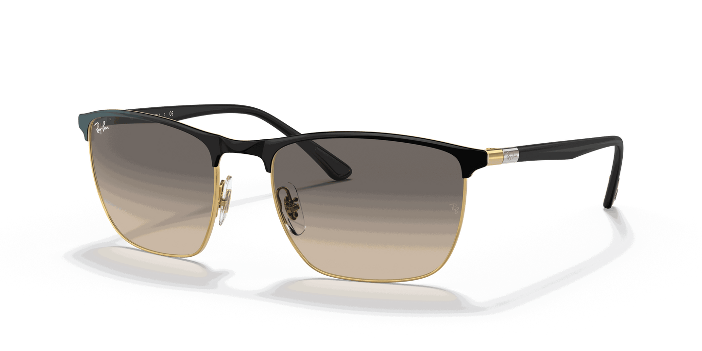 [Clear Grey Lenses, Polished Black On Gold Frame]