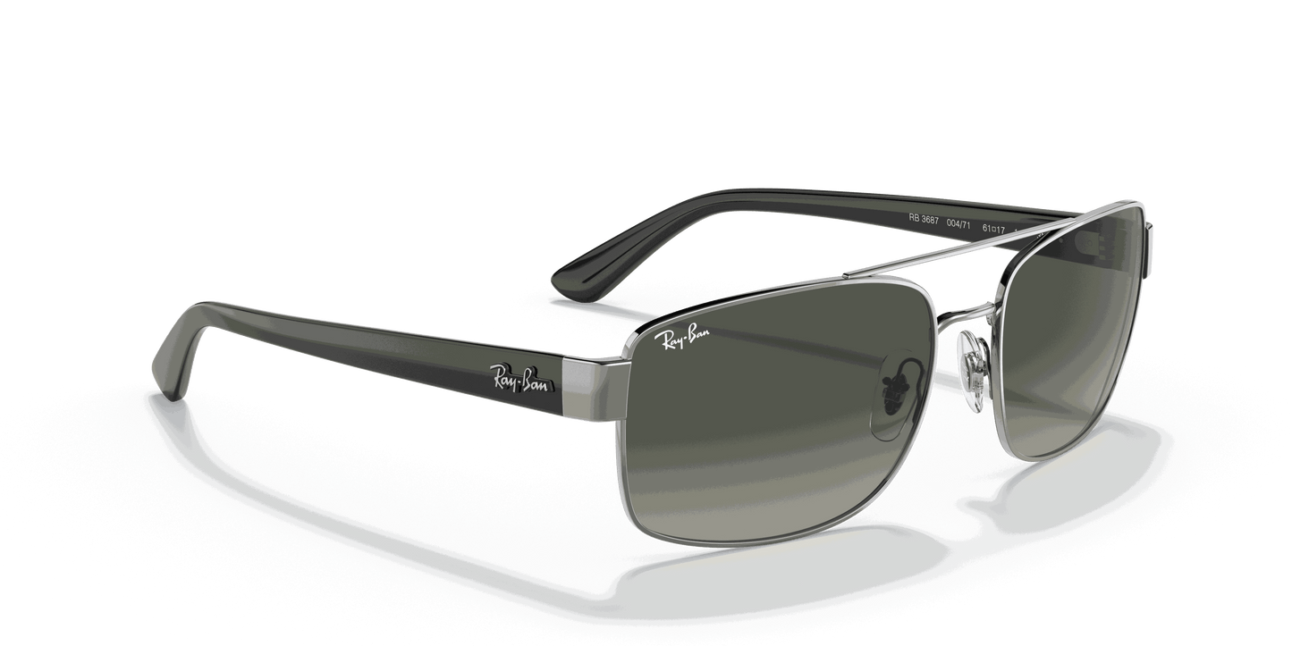 [Grey Gradient Lenses, Polished Gunmetal Frame]