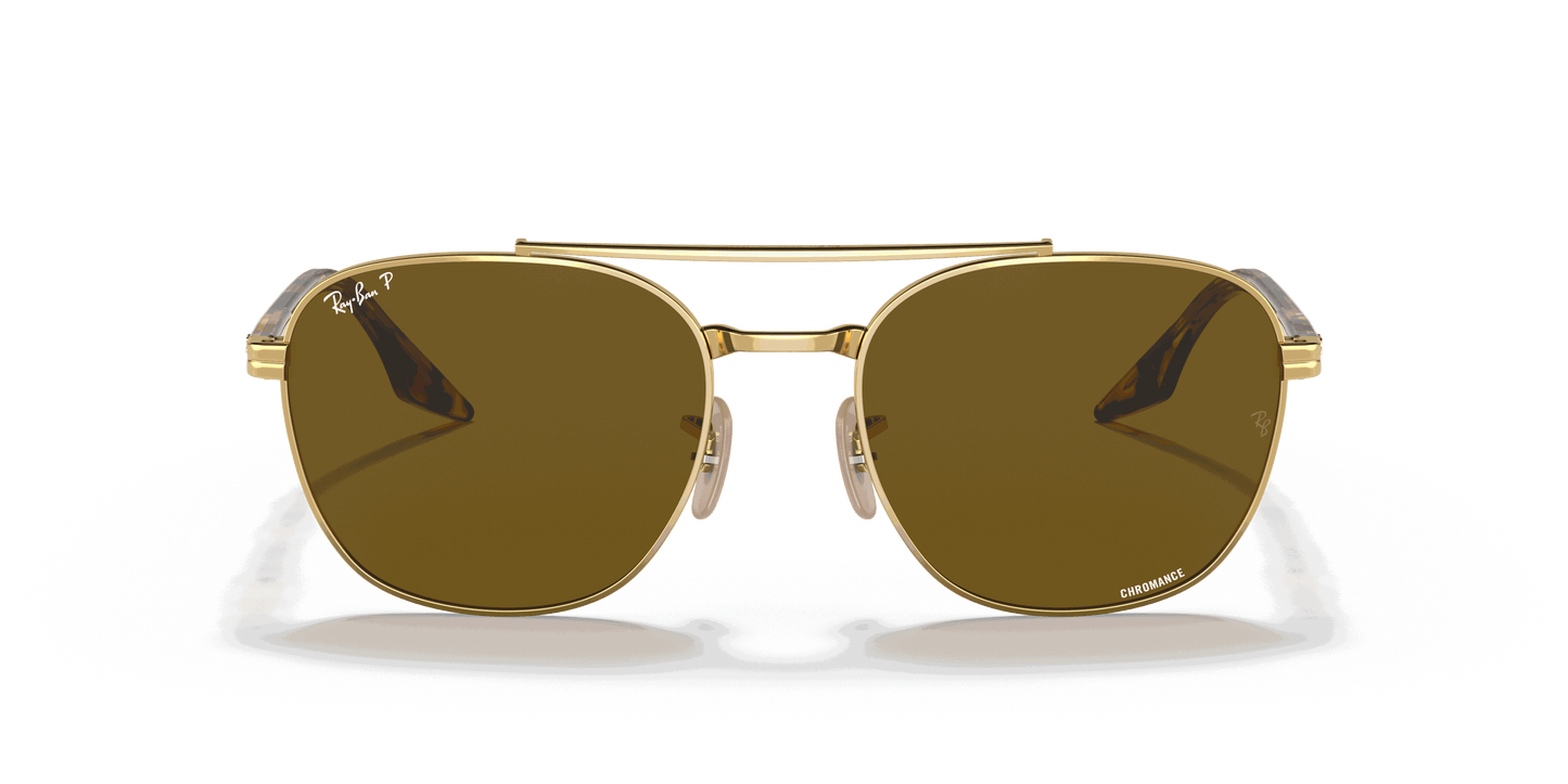 [Brown Lenses, Polished Arista Gold Frame]