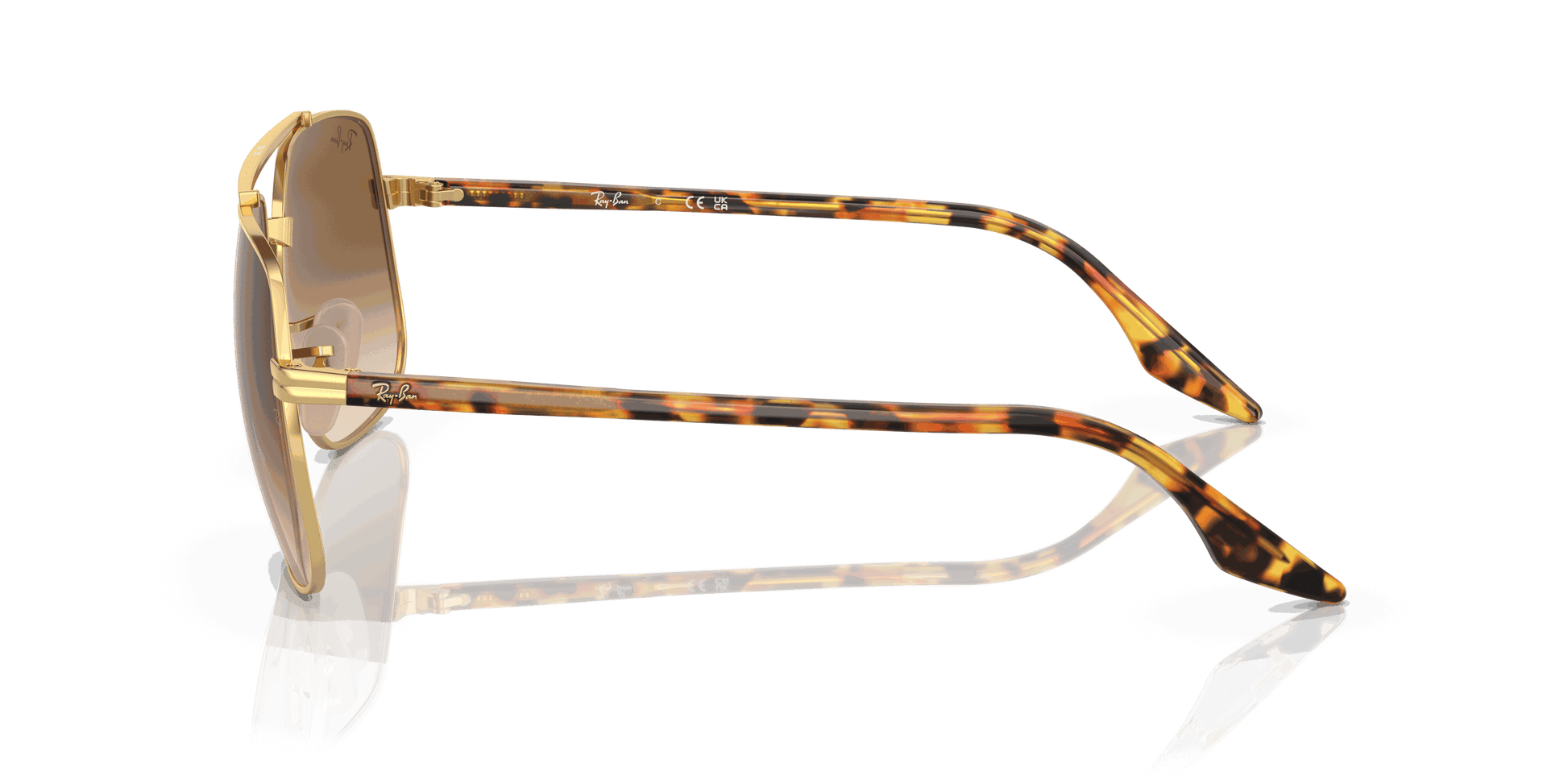[Brown Lenses, Polished Arista Gold Frame]