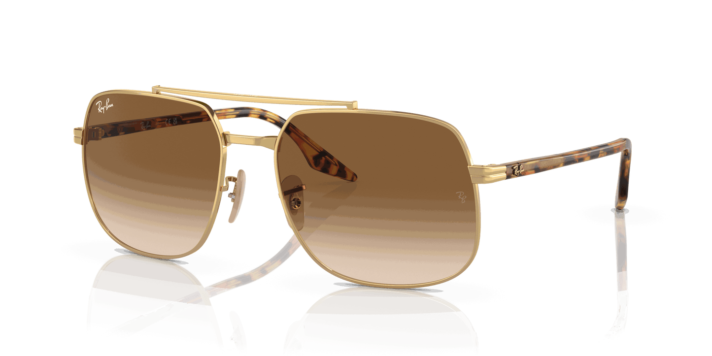 [Brown Lenses, Polished Arista Gold Frame]