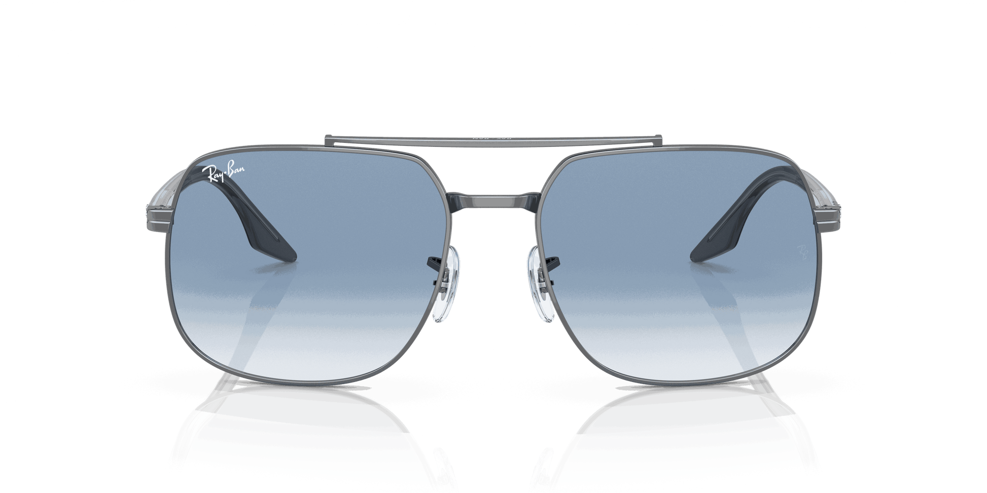 [Gradient Blue Lenses, Polished Gunmetal Frame]