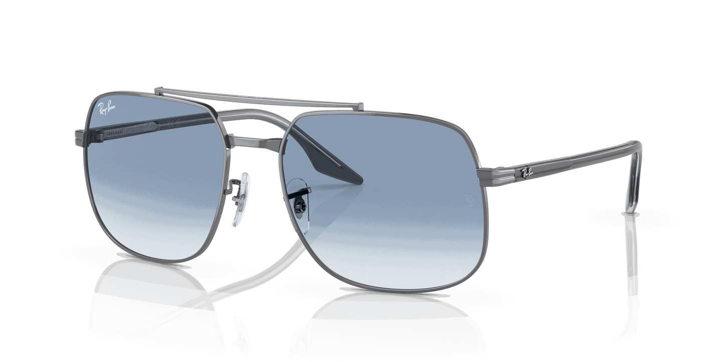 [Gradient Blue Lenses, Polished Gunmetal Frame]