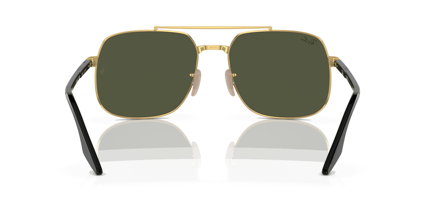 [Green Lenses, Polished Black On Gold Frame]