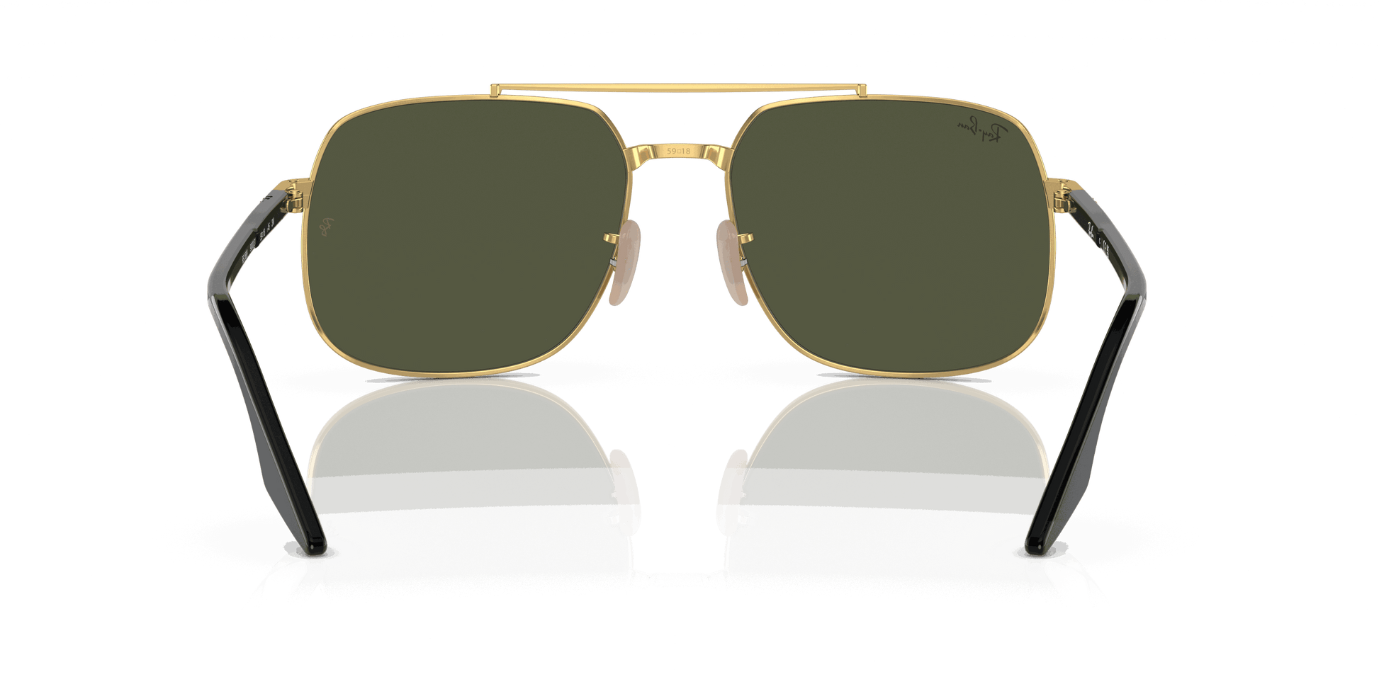 [Green Lenses, Polished Black On Gold Frame]