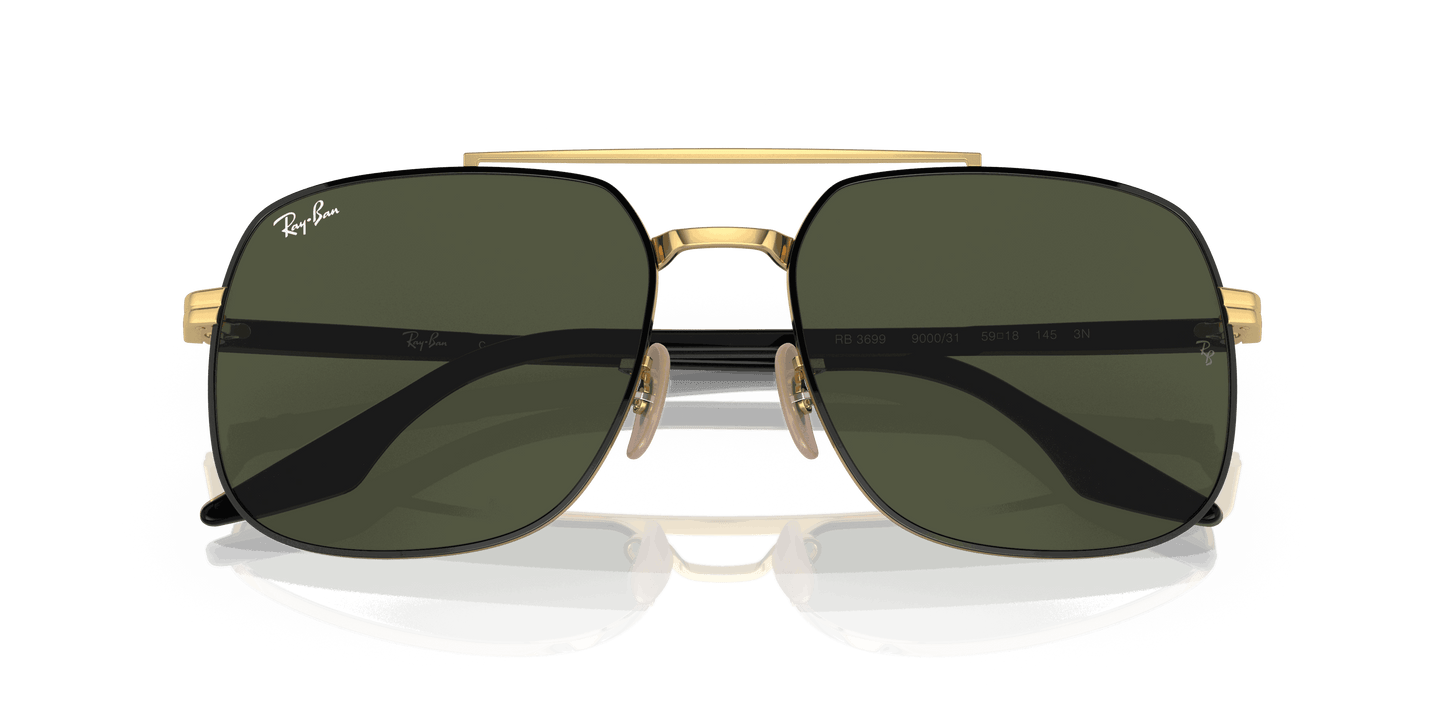 [Green Lenses, Polished Black On Gold Frame]