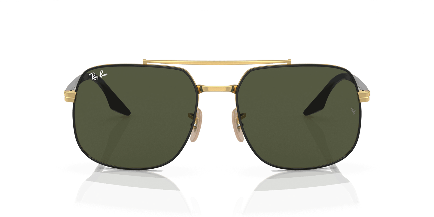 [Green Lenses, Polished Black On Gold Frame]