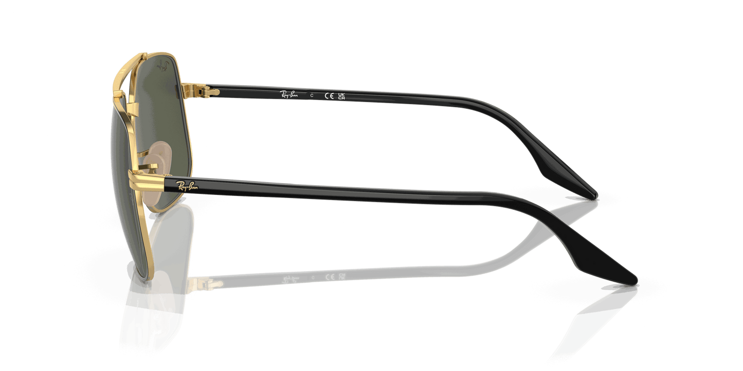 [Green Lenses, Polished Black On Gold Frame]