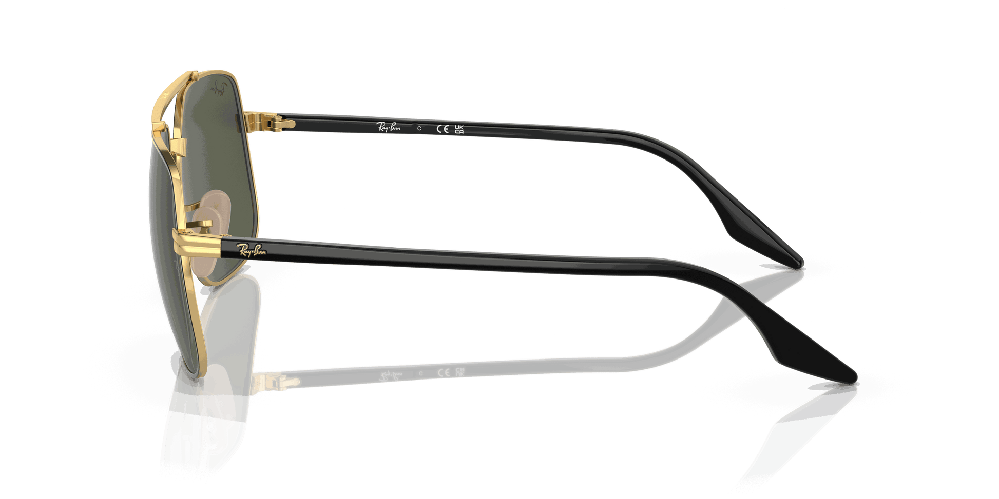 [Green Lenses, Polished Black On Gold Frame]