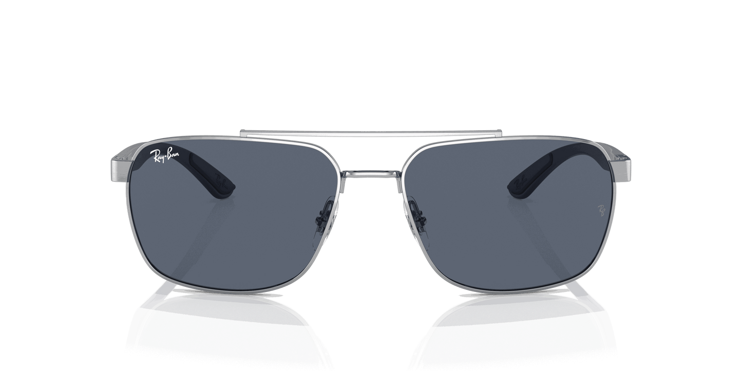 [Dark Grey Lenses, Polished Silver Frame]