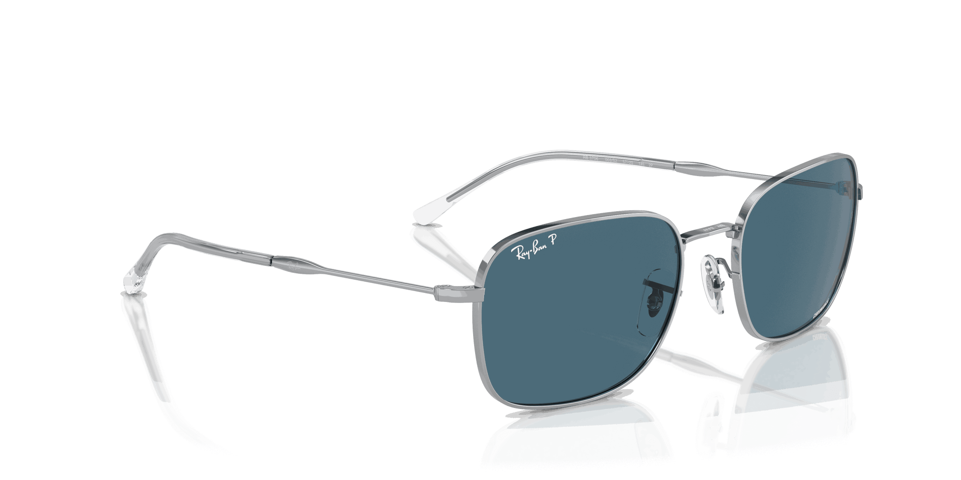 [Blue Lenses, Polished Silver Frame]