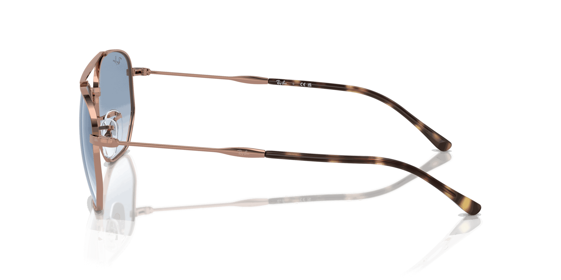[Blue Lenses, Polished Rose Gold Frame]