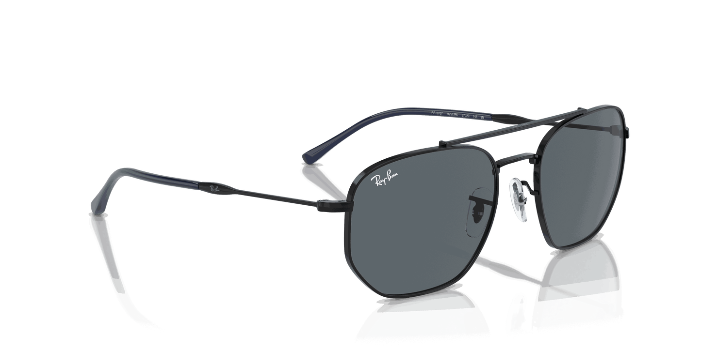[Blue Lenses, Polished Black Frame]