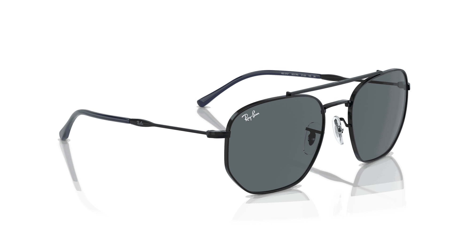 [Blue Lenses, Polished Black Frame]