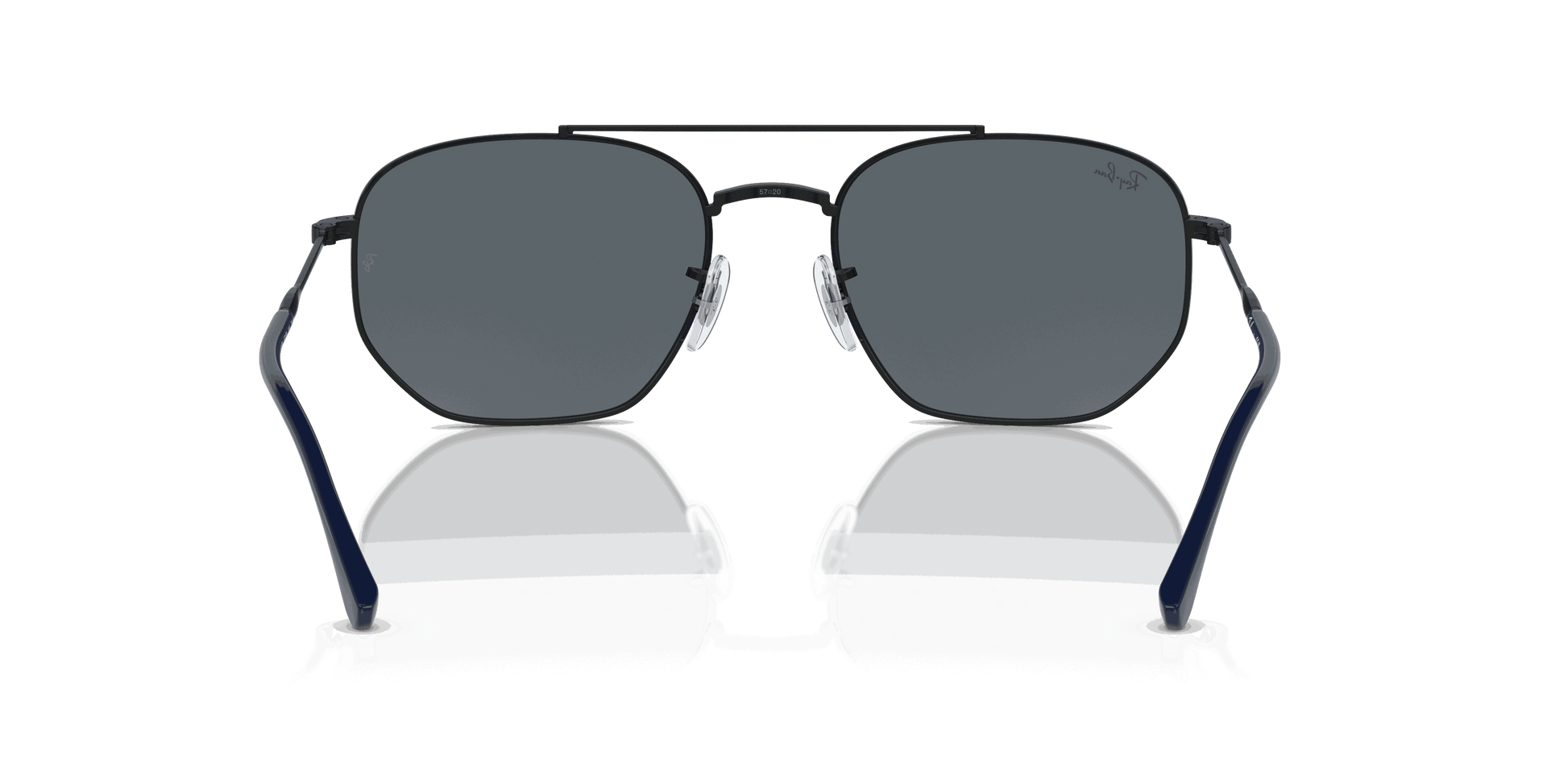 [Blue Lenses, Polished Black Frame]