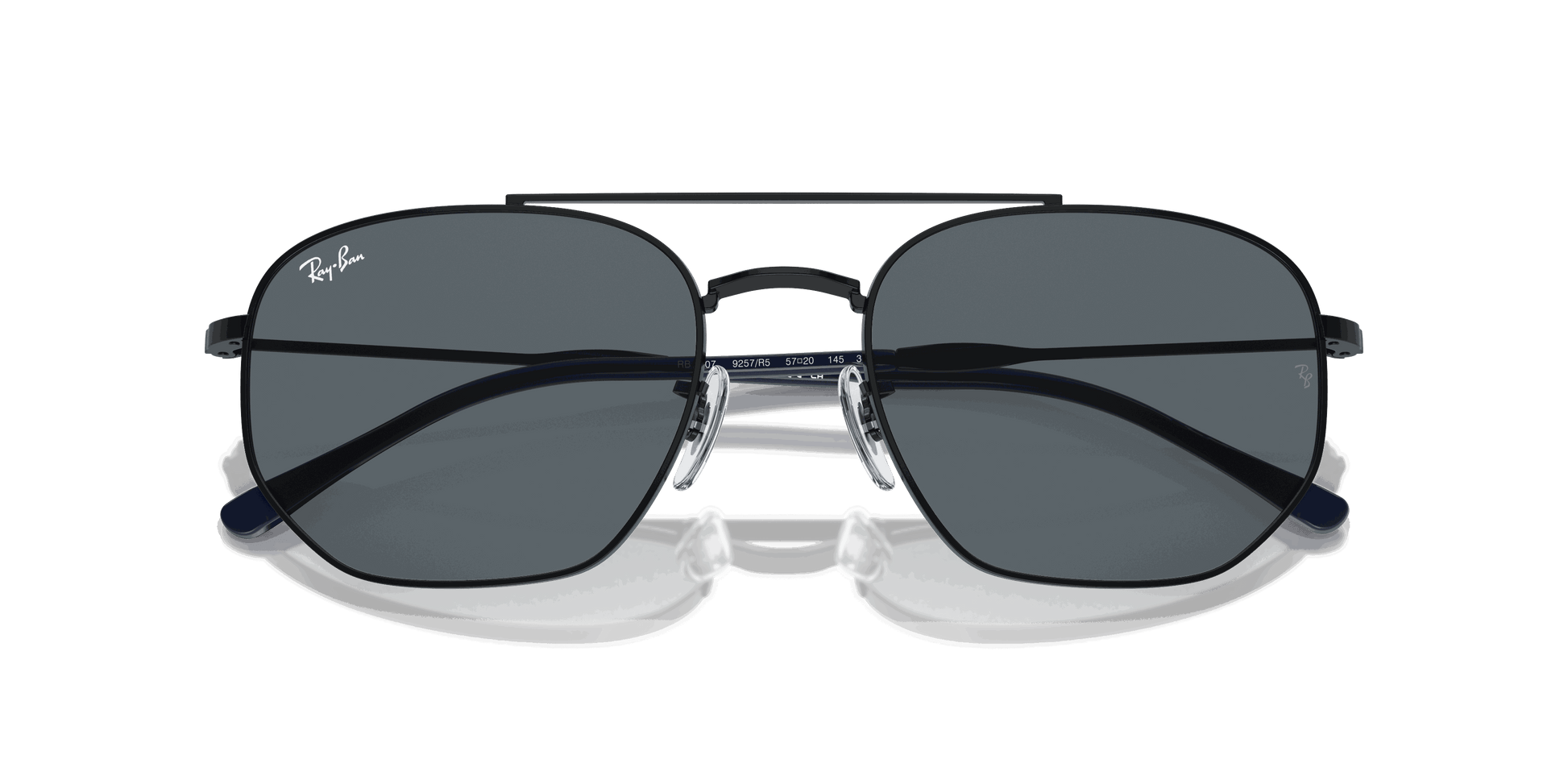 [Blue Lenses, Polished Black Frame]