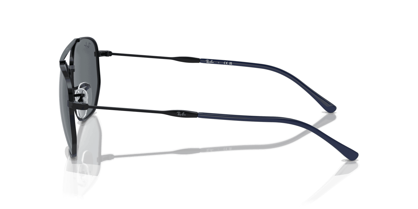 [Blue Lenses, Polished Black Frame]