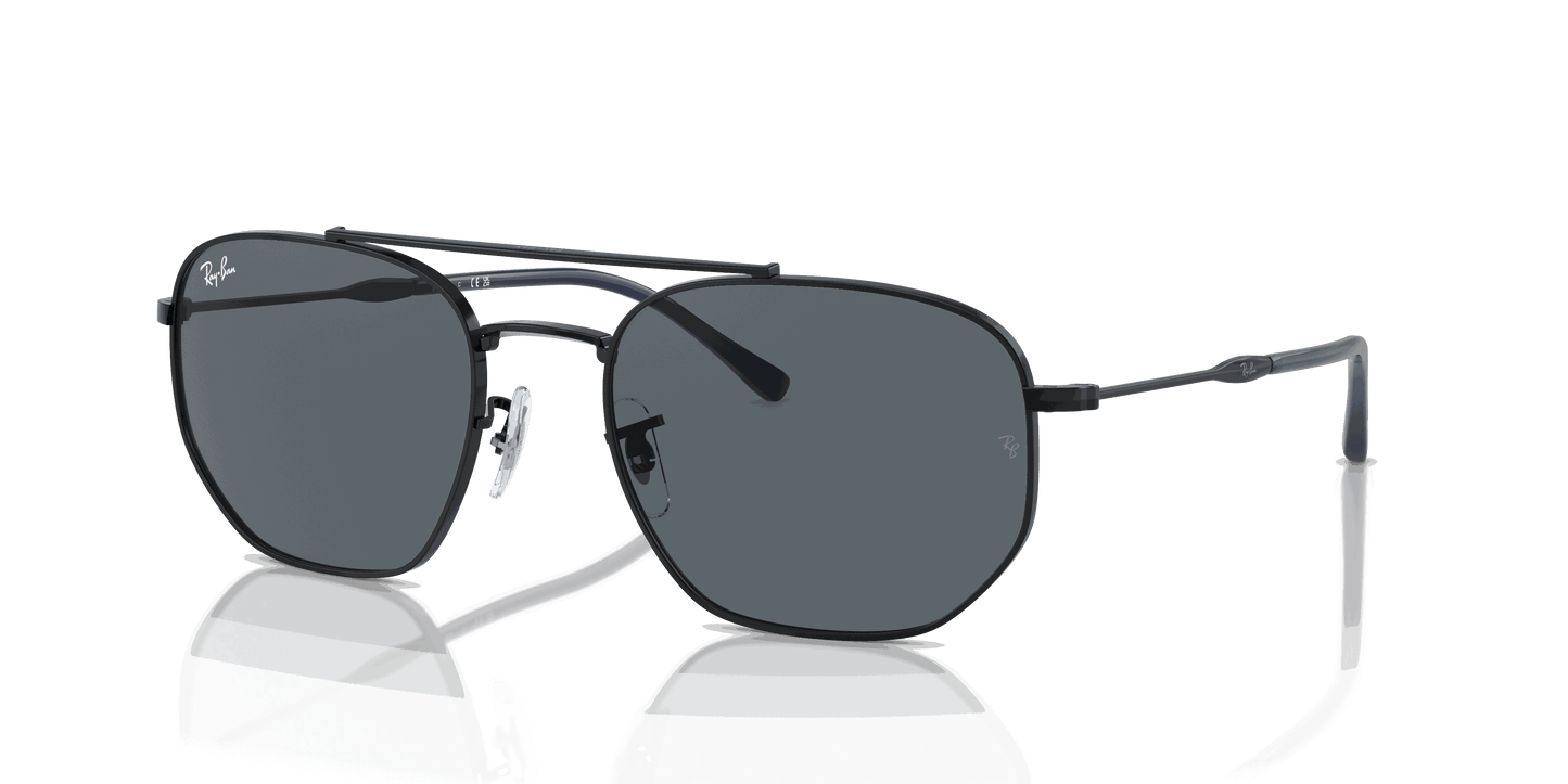 [Blue Lenses, Polished Black Frame]