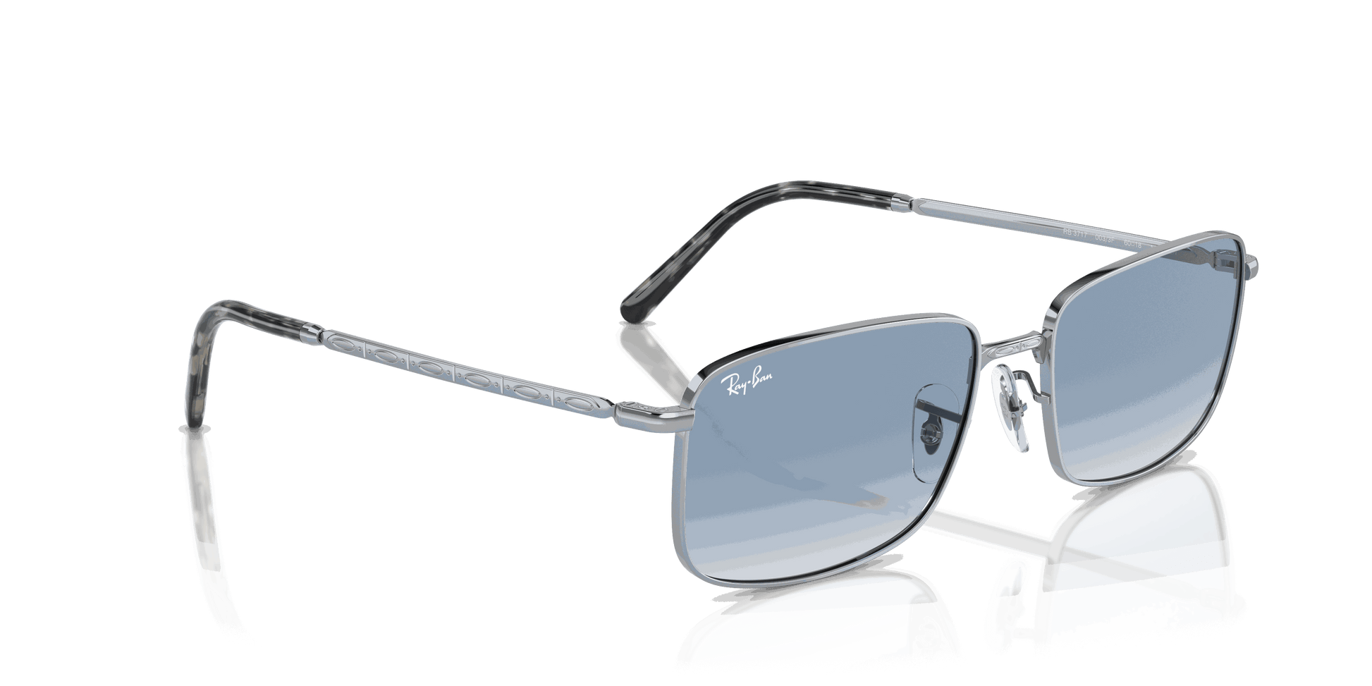 [Blue Lenses, Polished Silver Frame]