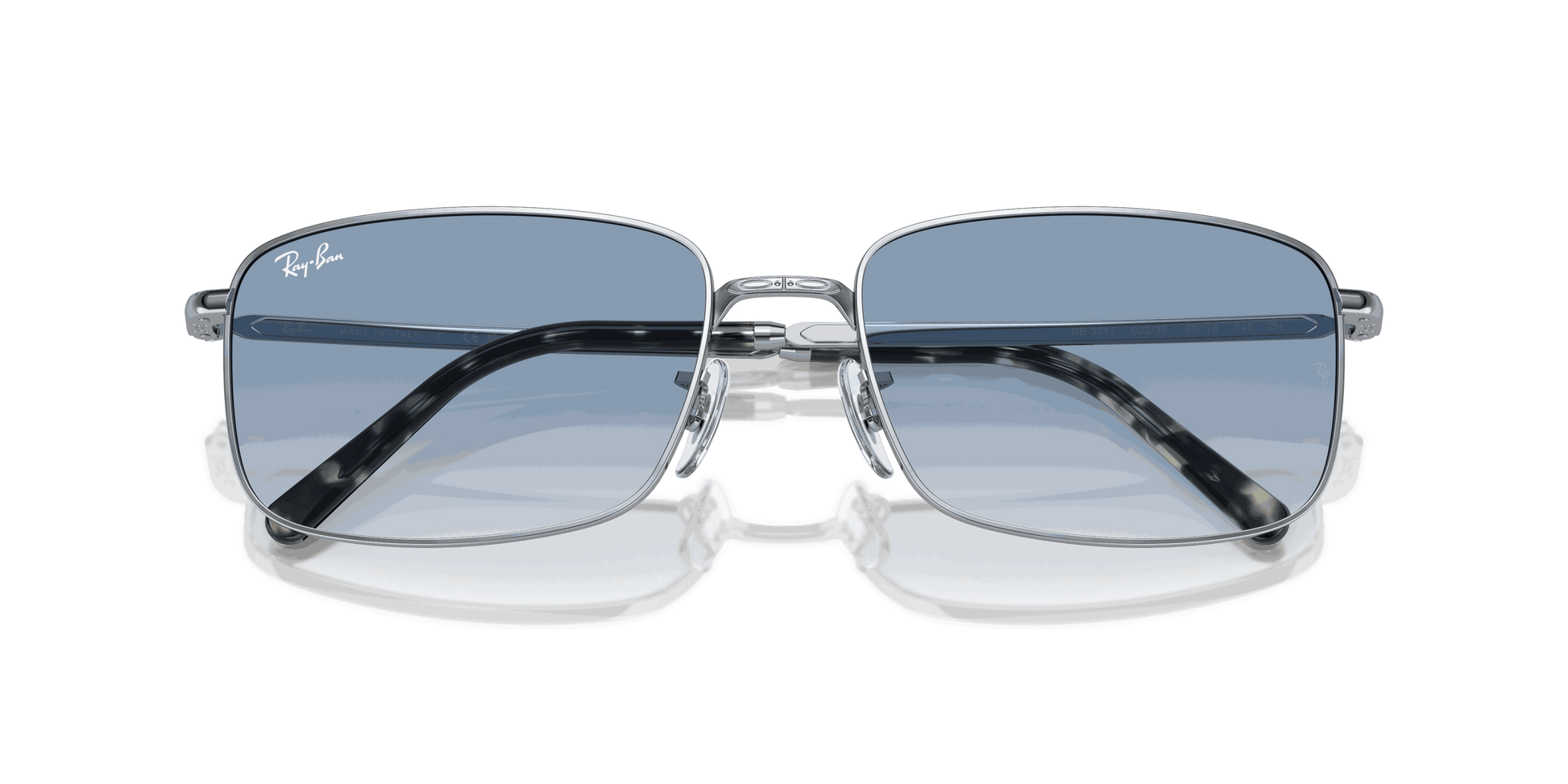 [Blue Lenses, Polished Silver Frame]