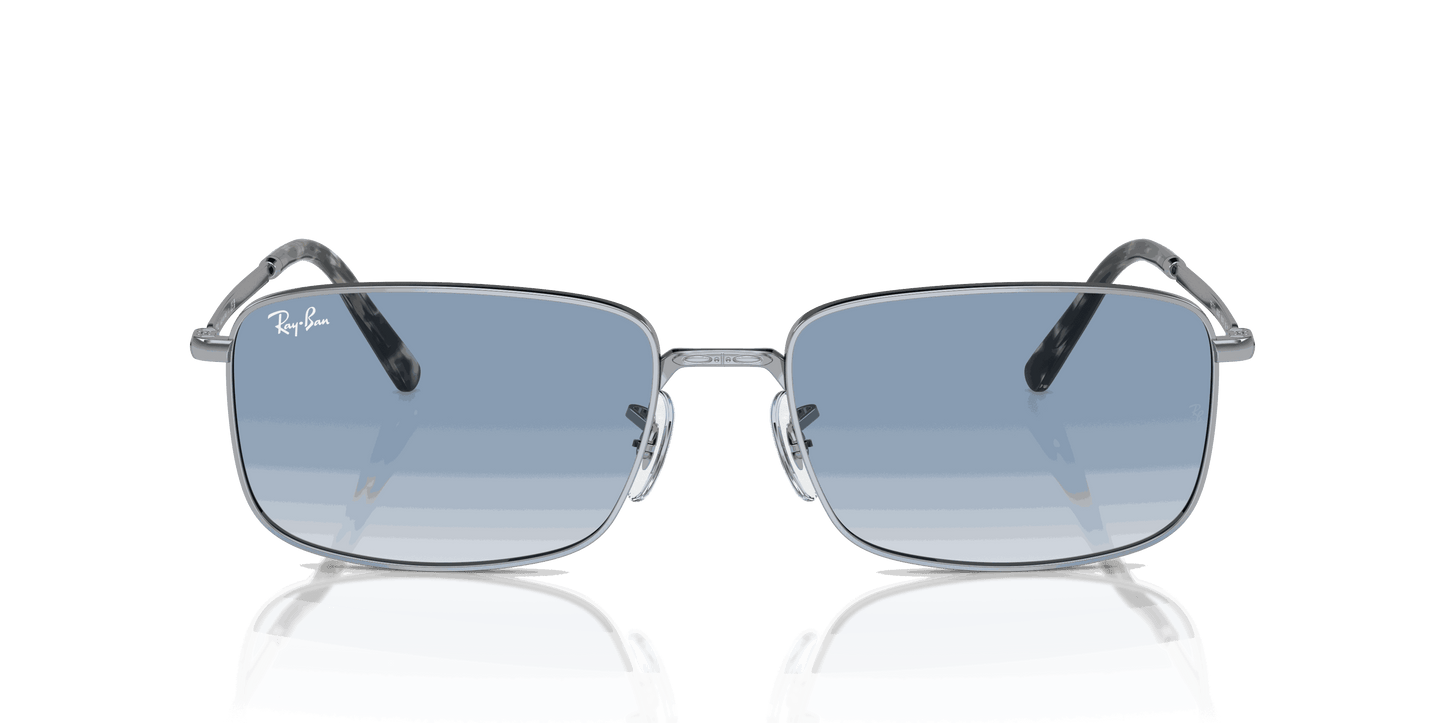 [Blue Lenses, Polished Silver Frame]