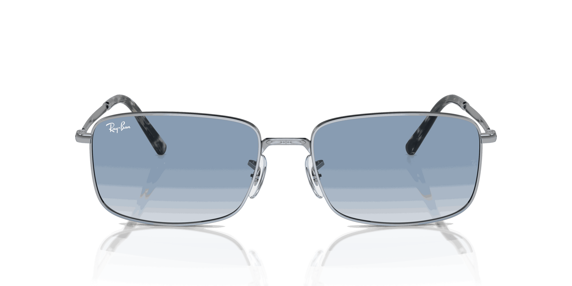 [Blue Lenses, Polished Silver Frame]