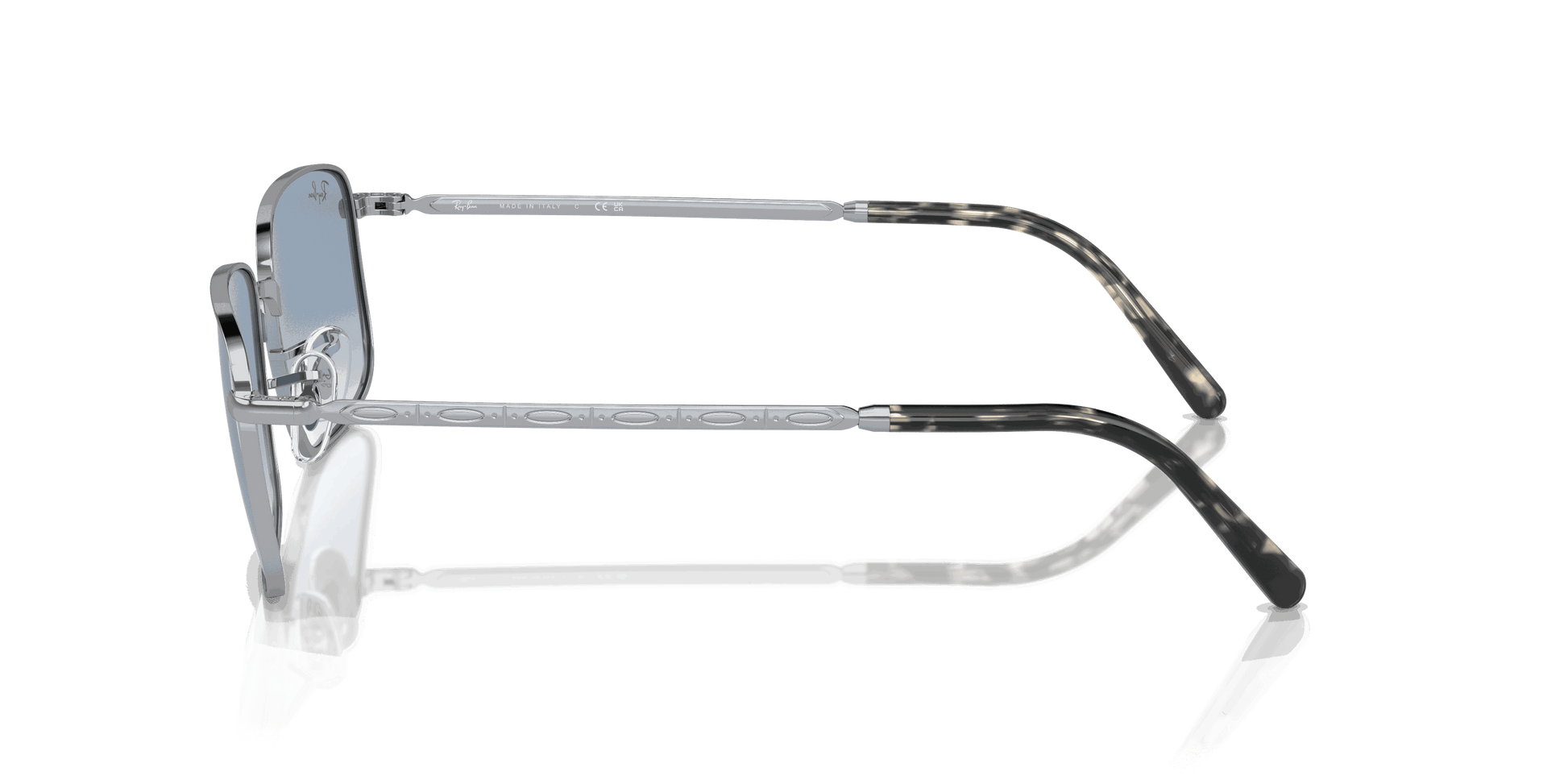 [Blue Lenses, Polished Silver Frame]
