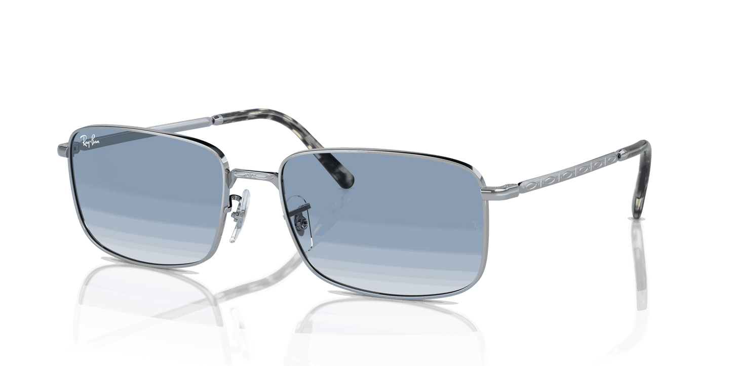 [Blue Lenses, Polished Silver Frame]