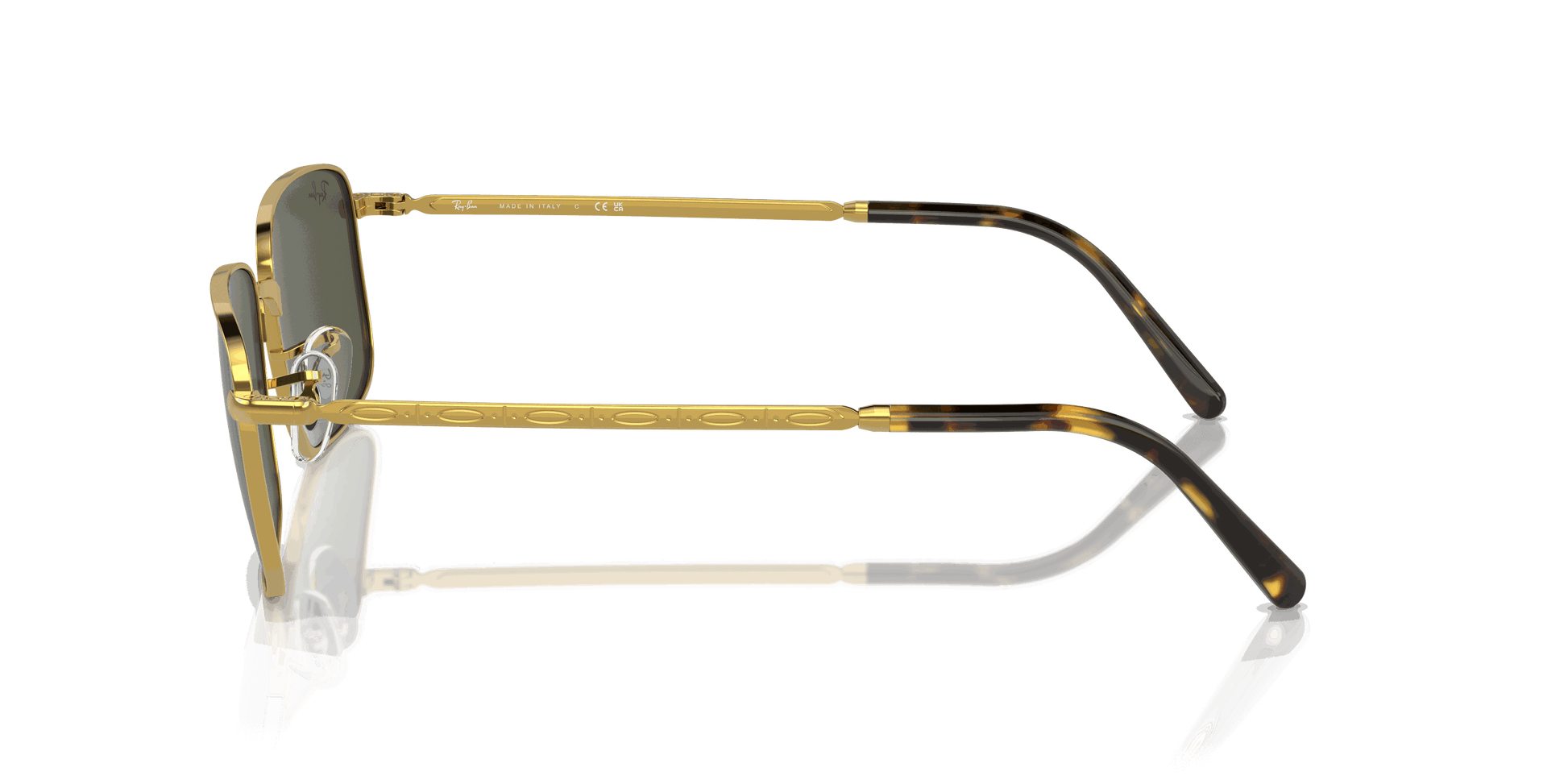 [Green Lenses, Polished Gold Frame]