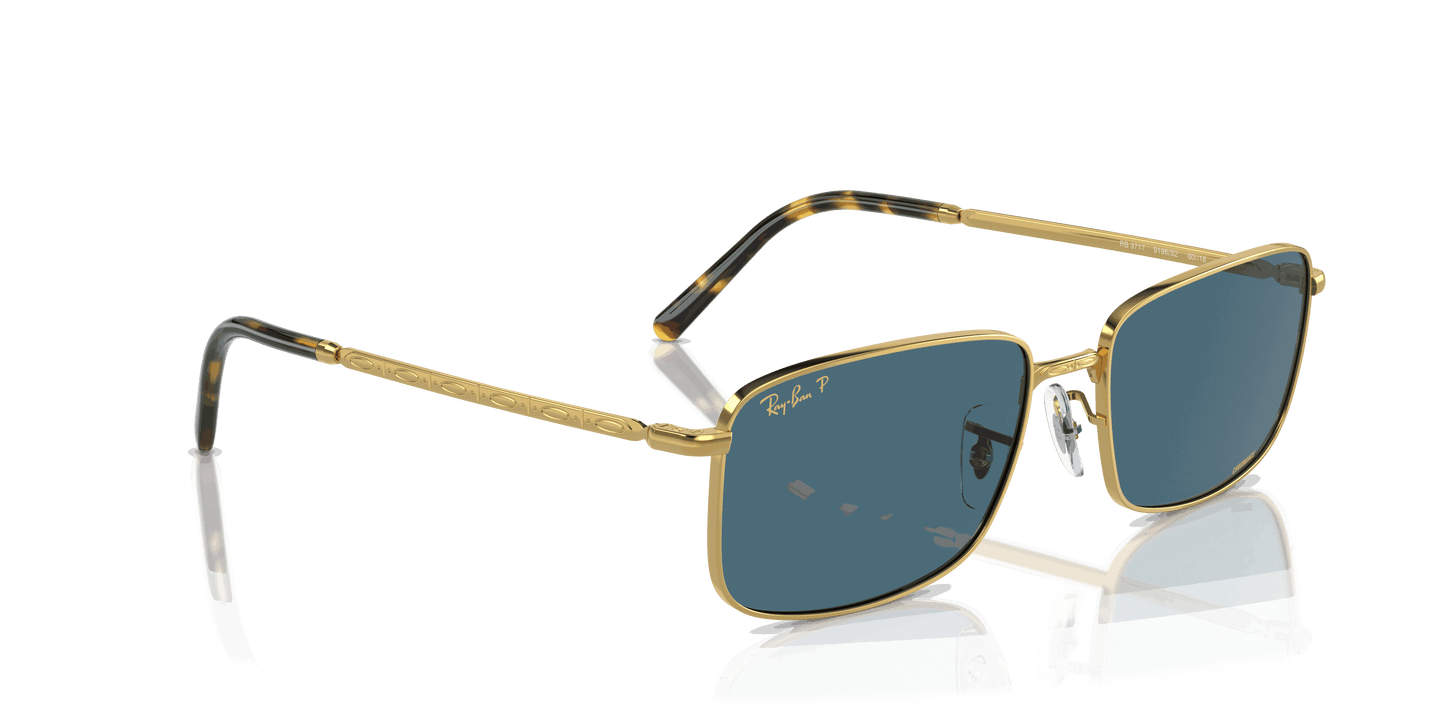 [Blue Lenses, Polished Gold Frame]