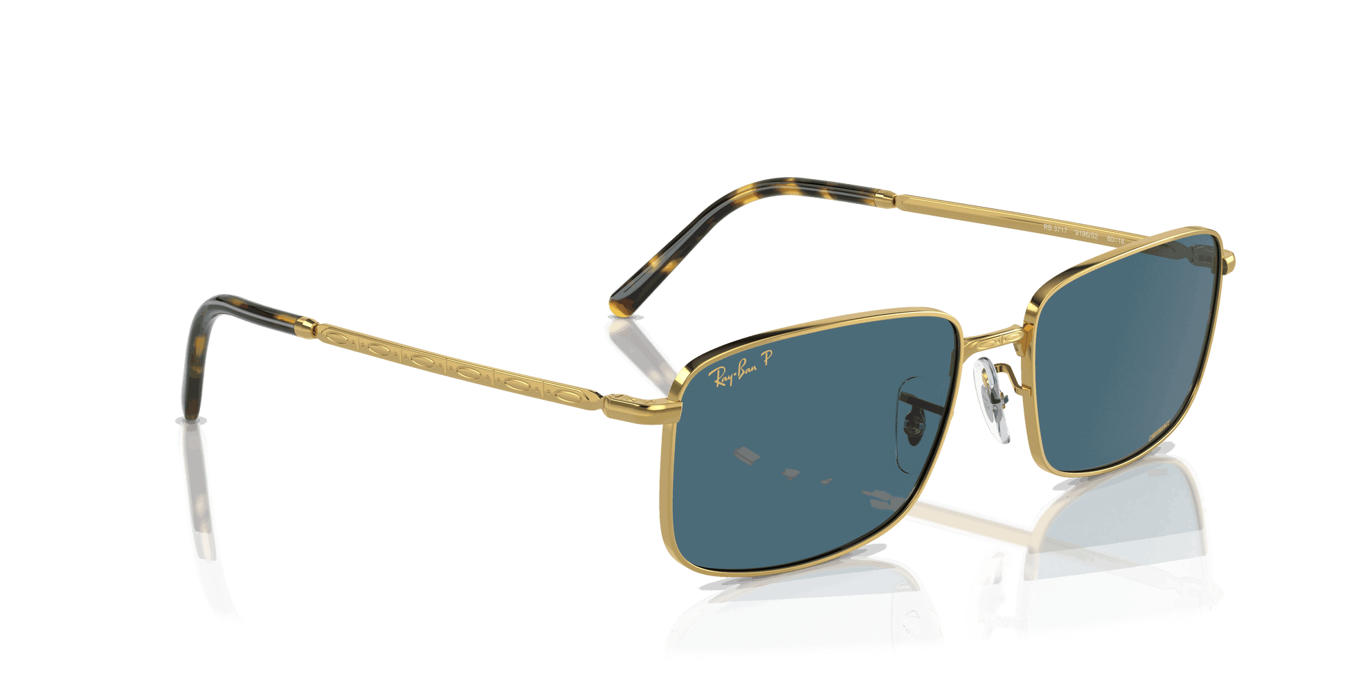 [Blue Lenses, Polished Gold Frame]
