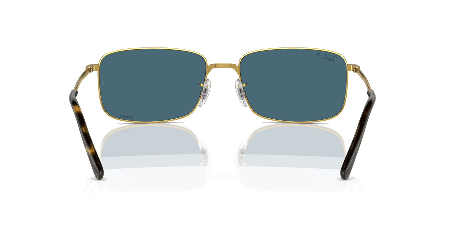 [Blue Lenses, Polished Gold Frame]