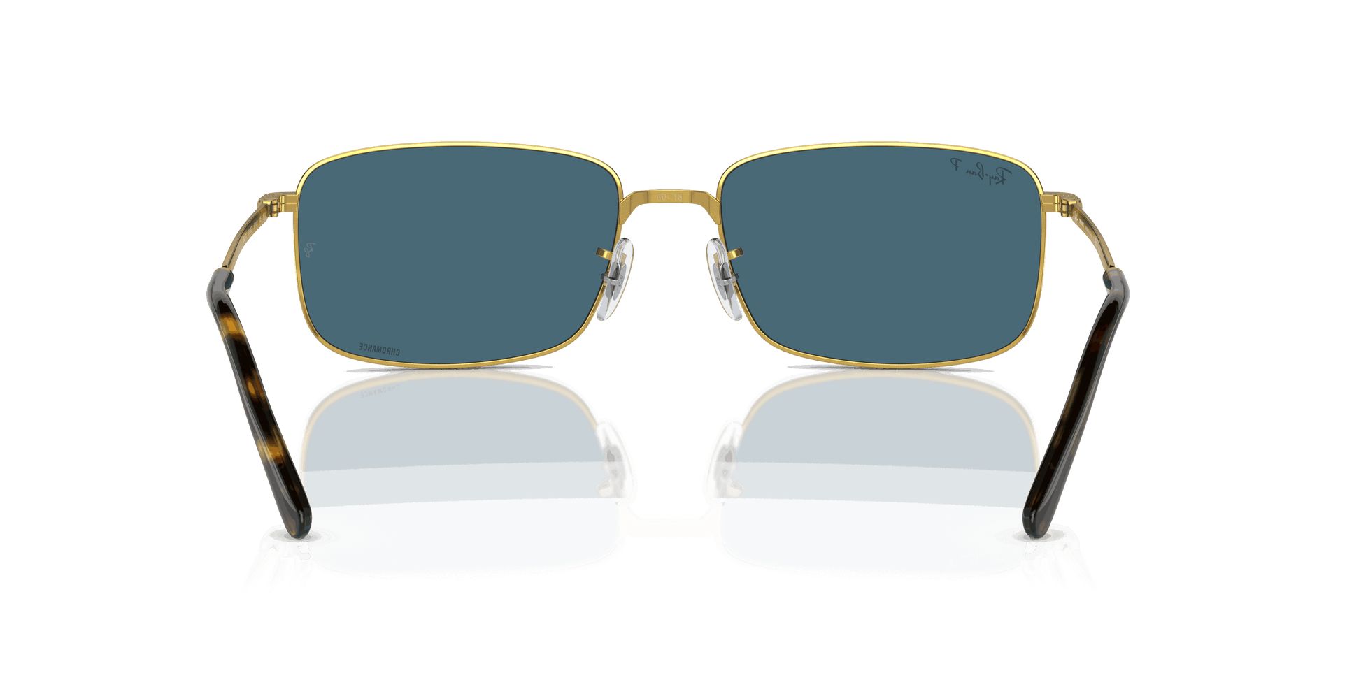 [Blue Lenses, Polished Gold Frame]