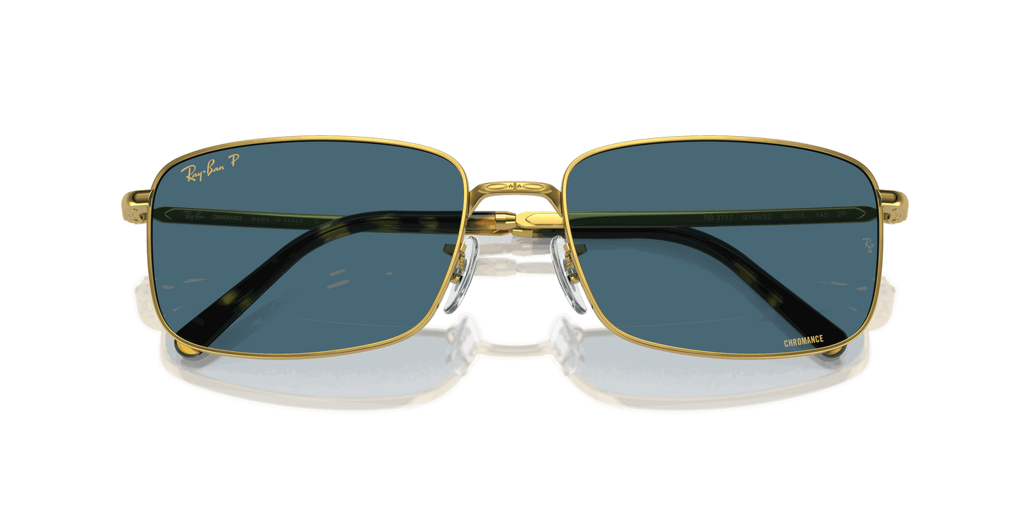[Blue Lenses, Polished Gold Frame]