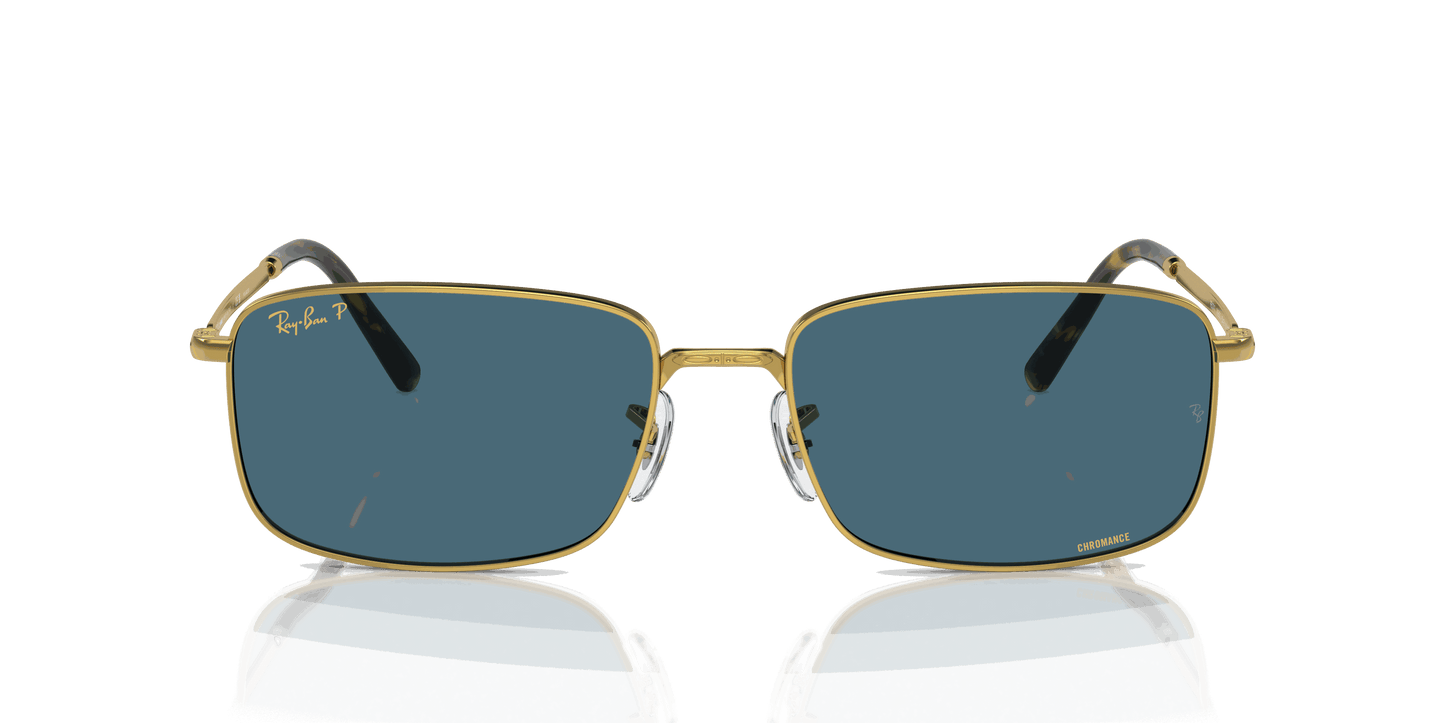 [Blue Lenses, Polished Gold Frame]
