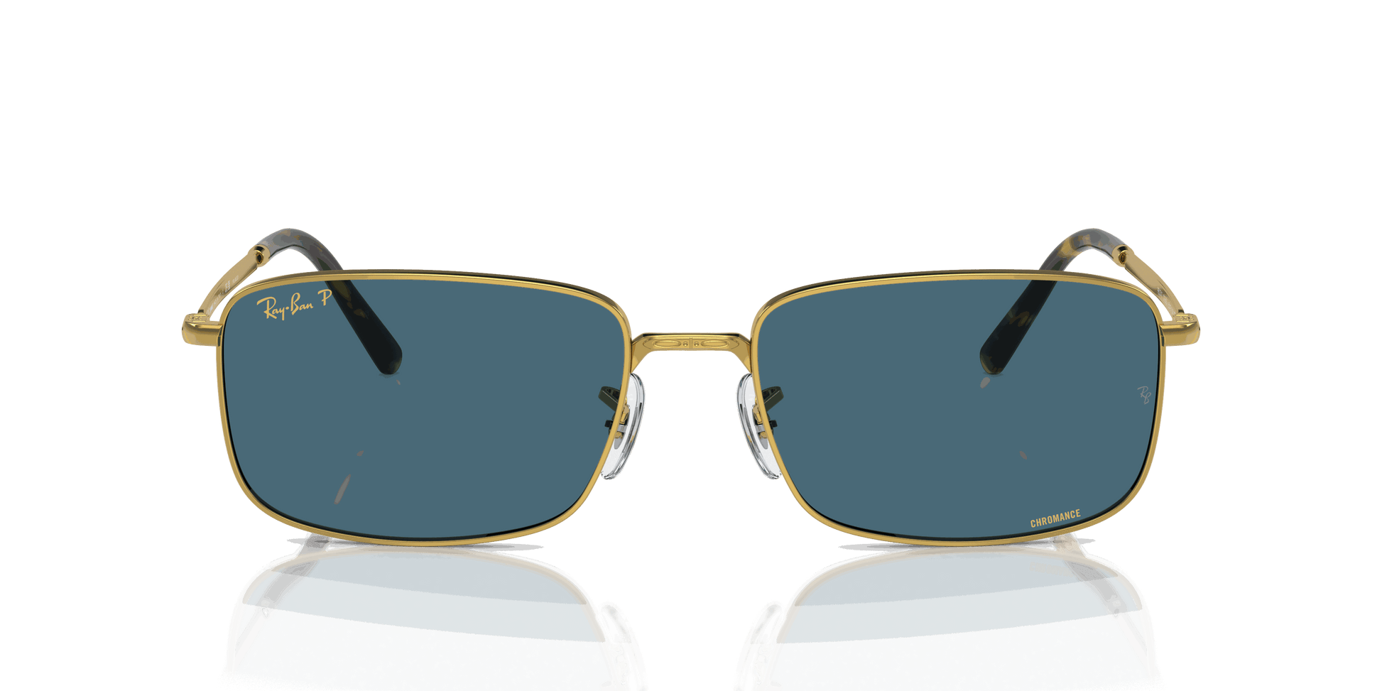 [Blue Lenses, Polished Gold Frame]