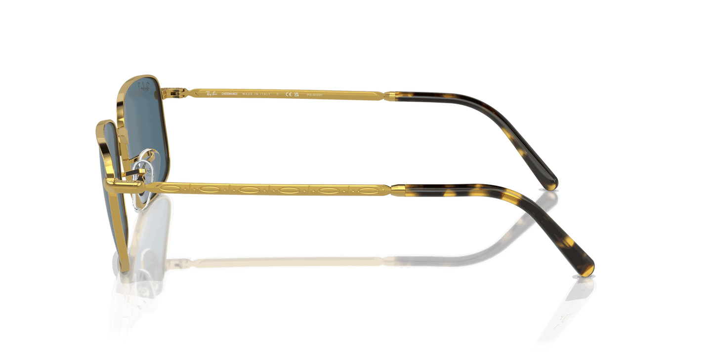 [Blue Lenses, Polished Gold Frame]