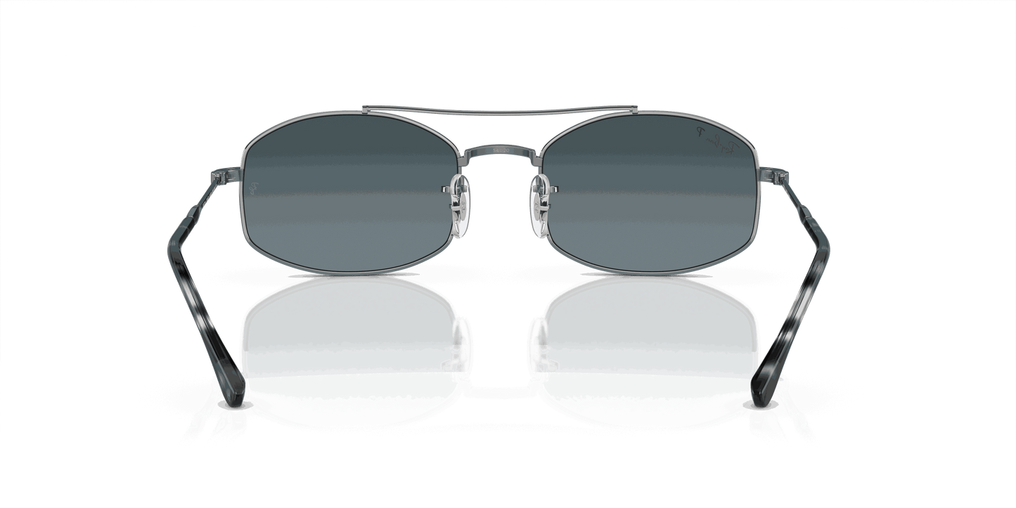 [Dark Blue Lenses, Polished Gunmetal Frame]