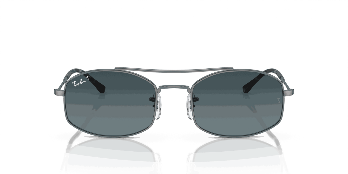 [Dark Blue Lenses, Polished Gunmetal Frame]