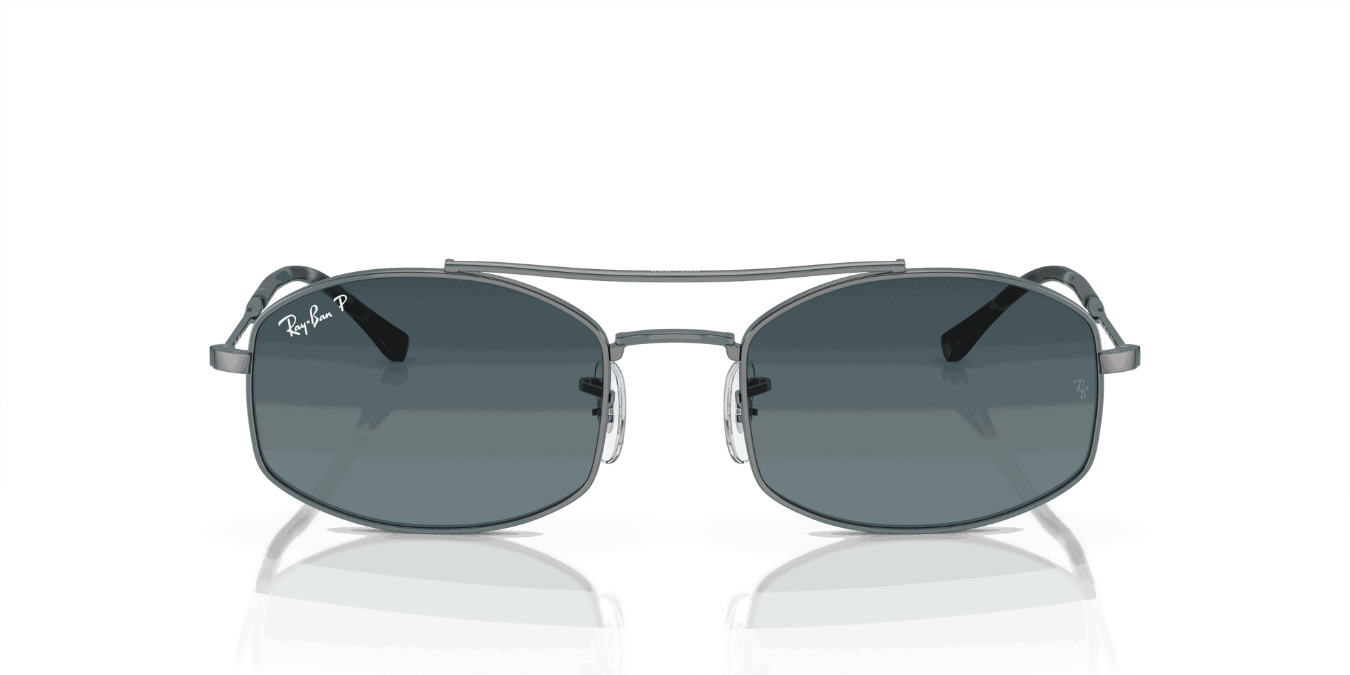 [Dark Blue Lenses, Polished Gunmetal Frame]