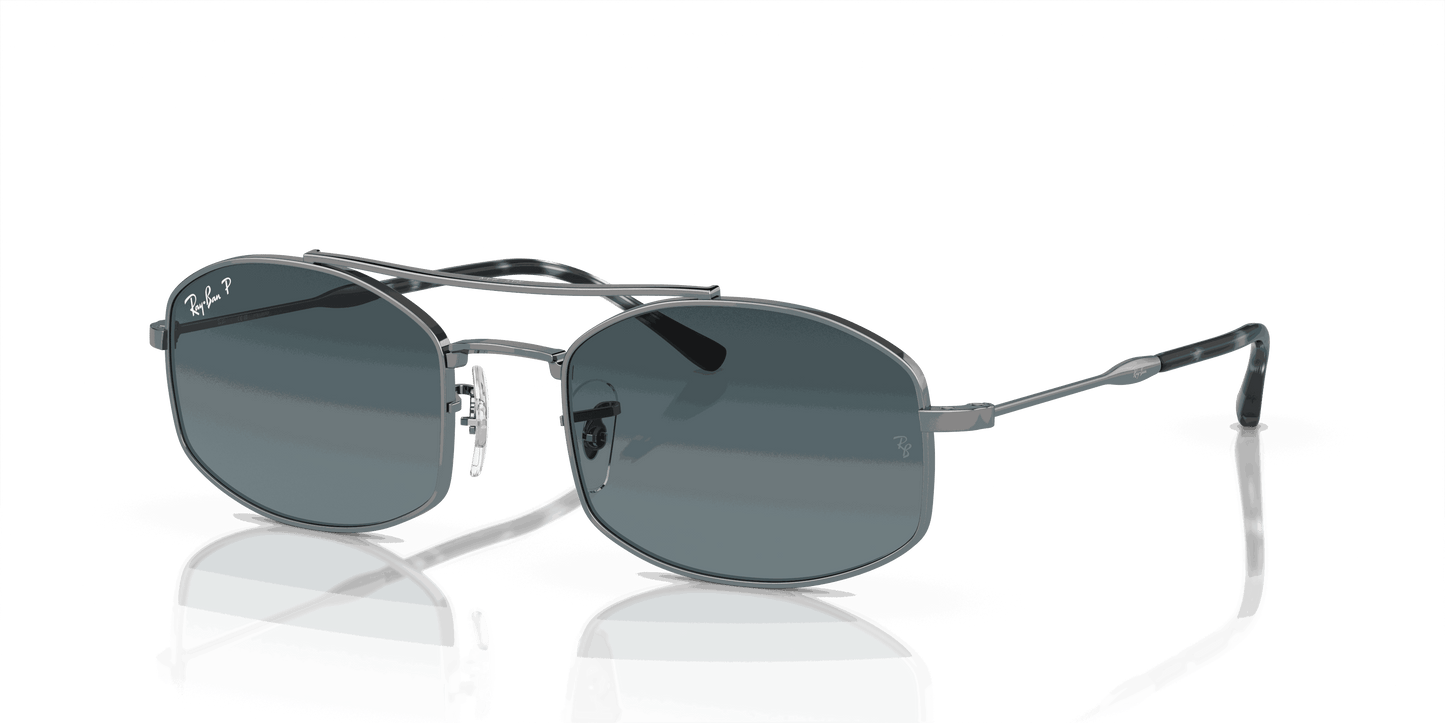 [Dark Blue Lenses, Polished Gunmetal Frame]