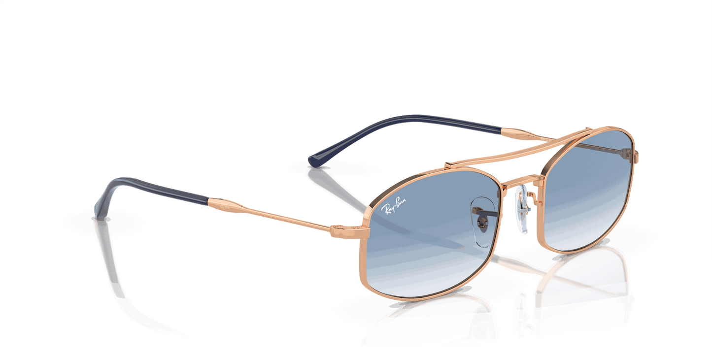 [Light Blue Lenses, Polished Rose Gold Frame]
